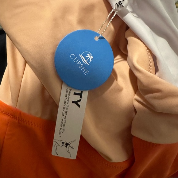 CUPSHE Women's One Piece Swimsuit Wrap Color Block Tie Side Bathing Suit (XL) - Picture 4 of 4